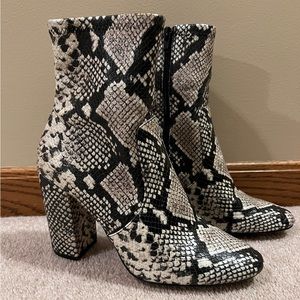 Aldo Snake Print Heeled Boots